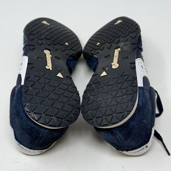 Saucony Bullet Core Sneakers Womens 8.5 Navy Blue Nylon Suede Running Shoes - Picture 14 of 16